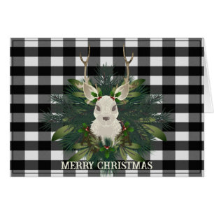 Buffalo Plaid Festive Reindeer Christmas Holiday