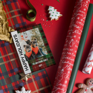 Buffalo plaid Flat Holiday Card