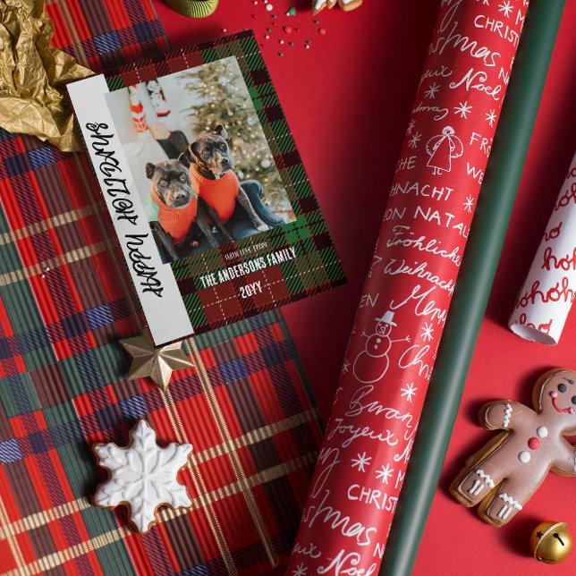 Buffalo plaid Flat Holiday Card (Creator Uploaded)