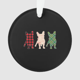 Buffalo Plaid French Bulldog Christmas  Ornament
