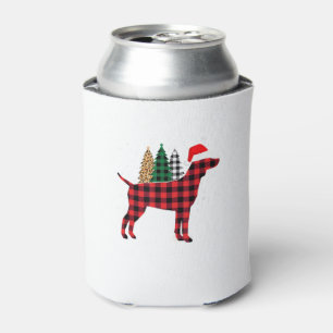 Buffalo Plaid German Pointer Dog Tree Christmas Pa Can Cooler
