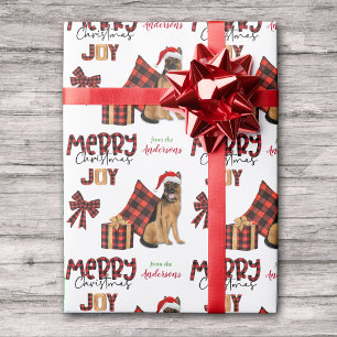 Buffalo Plaid German Shepherd Dog Christmas Wrapping Paper