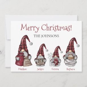 Buffalo Plaid Gnome Family Personalised Christmas