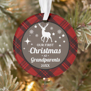 Buffalo Plaid Grandparents First Christmas Ornament