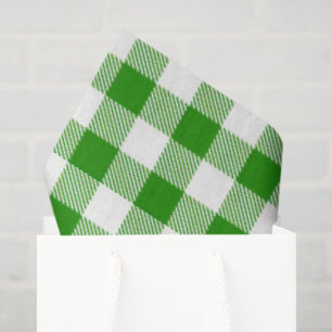 Buffalo Plaid Green Christmas Holiday Festive Tissue Paper