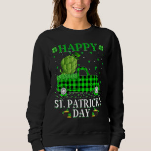 Buffalo Plaid Green Truck Artichoke Food St Patri Sweatshirt