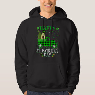 Buffalo Plaid Green Truck Avocado Fruit St Patric Hoodie