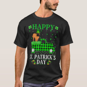 Buffalo Plaid Green Truck Bullmastiff Dog St Patri T-Shirt