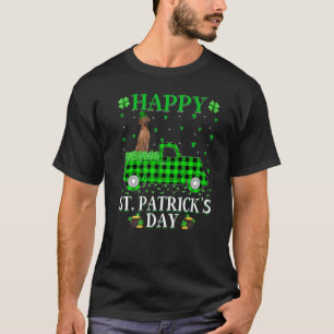 Buffalo Plaid Green Truck Coonhound Dog St Patrick T-Shirt