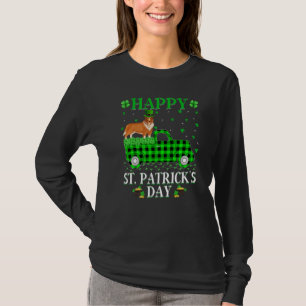Buffalo Plaid Green Truck Rough Collie Dog St. Pat T-Shirt