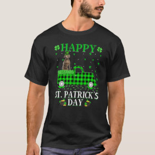 Buffalo Plaid Green Truck Weimaraner Dog St. Patri T-Shirt