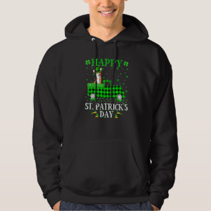 Buffalo Plaid Green Truck Welsh Corgi Dog St Patri Hoodie