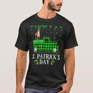 Buffalo Plaid Green Truck Whippet Dog St. Patrick' T-Shirt