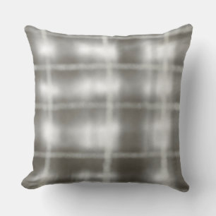 buffalo plaid grey white tartan watercolor rustic cushion