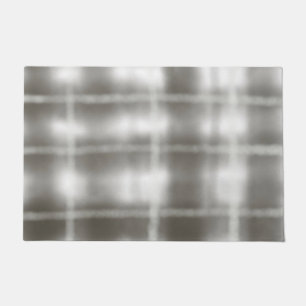 buffalo plaid grey white tartan watercolor rustic doormat