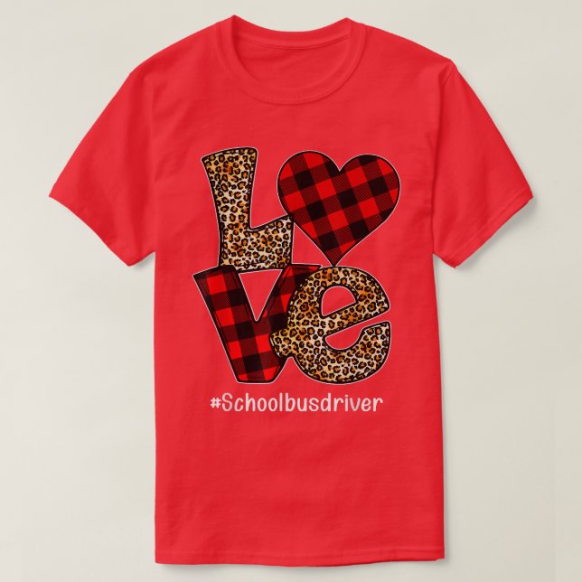 Buffalo Plaid Hearts Valentine's Day For School bu T-Shirt (Design Front)