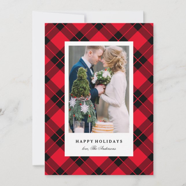 Buffalo Plaid Holiday Card (Front)