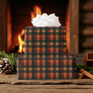 Buffalo Plaid Holiday Rustic Gingham Wrapping Paper