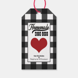 Buffalo Plaid Homemade with Love Heart Food   Gift Tags