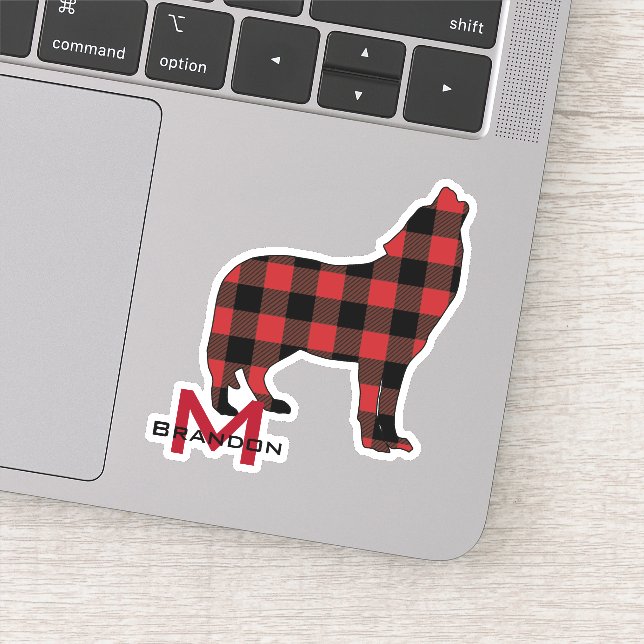 Buffalo Plaid Howling Wolf Monogram (Detail)