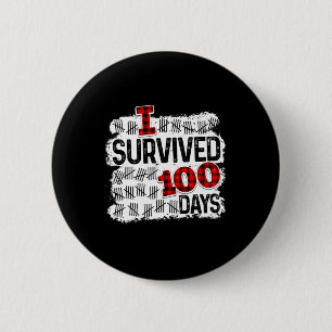 Buffalo Plaid I Survived 100 Days Of School Studen 6 Cm Round Badge