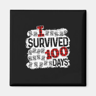 Buffalo Plaid I Survived 100 Days Of School Studen Magnet