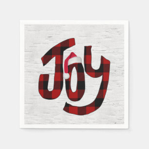 Buffalo Plaid Joy On White Birch  Napkin