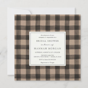 Buffalo Plaid Kraft Bridal Shower Invitation
