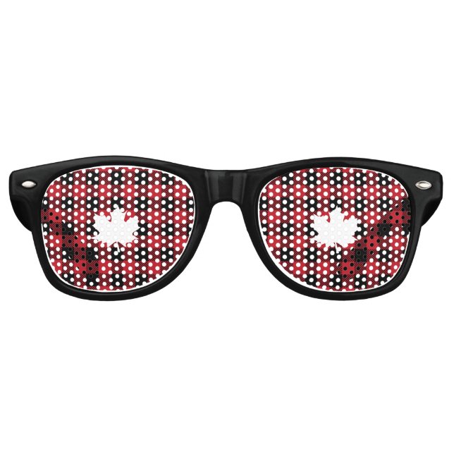 Buffalo Plaid: Leaf Retro Sunglasses (Front)