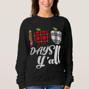 Buffalo Plaid Leopard 100 Days Y'all Cute100th Day Sweatshirt