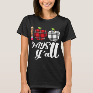 Buffalo Plaid Leopard 100 Days Y'all Cute100th Day T-Shirt