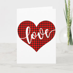 Buffalo Plaid Leopard Love Heart Gift For Her Vale Card