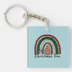 Buffalo Plaid & Leopard Print Rainbow (2) Key Ring