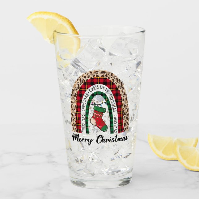 Buffalo Plaid & Leopard Print Rainbow Glass (Front Ice)