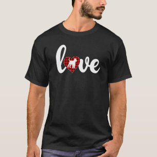 Buffalo Plaid Love Airedale Terrier Dog Valentine T-Shirt