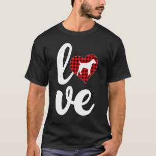 Buffalo Plaid Love Funny Wire Fox Terrier Dog Vale T-Shirt
