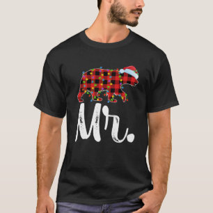 Buffalo Plaid Matching Family Christmas Mr. Bear P T-Shirt