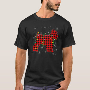 Buffalo Plaid Matching Miniature Schnauzer Christm T-Shirt