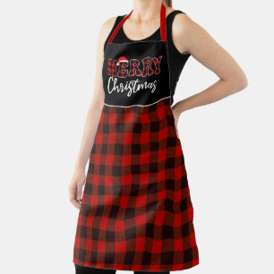 Buffalo Plaid MERRY Christmas Apron 