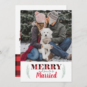 Buffalo Plaid Merry Christmas Photo Save the Date Invitation