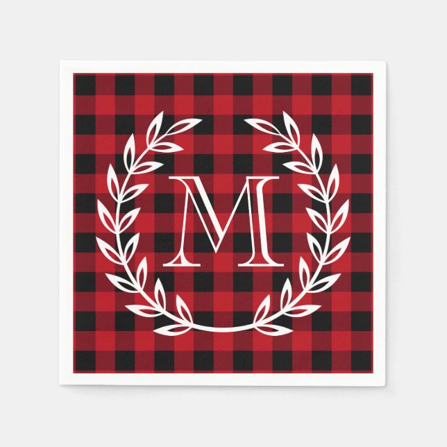 Buffalo Plaid Monogram Napkin (Front)