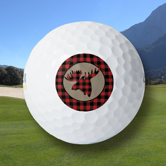 Buffalo Plaid Moose Head Golf Balls (Creator Uploaded)
