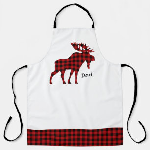 Buffalo Plaid Moose Personalised Apron