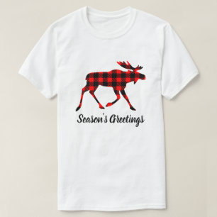 Buffalo Plaid Moose Your Greeting Background T-Shirt