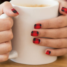 Buffalo Plaid Nail Art Olympian Effort Design