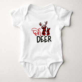 Buffalo Plaid Oh Deer T-Shirt Baby Bodysuit