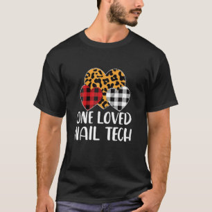 Buffalo Plaid One Loved Nail Technician Valentines T-Shirt