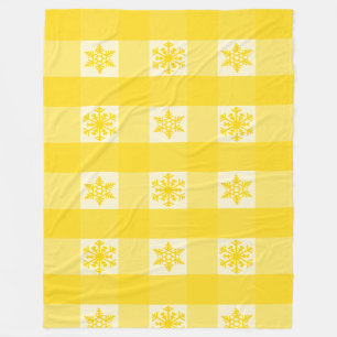 Buffalo Plaid Ornament Snowflakes Fleece Blanket