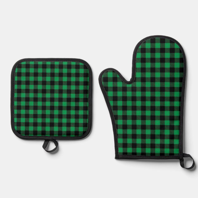 Buffalo Plaid Oven Mitt & Pot Holder Set (Front)
