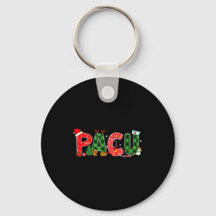 Buffalo Plaid Pacu Nurse Christmas Tree Santa Xmas Key Ring